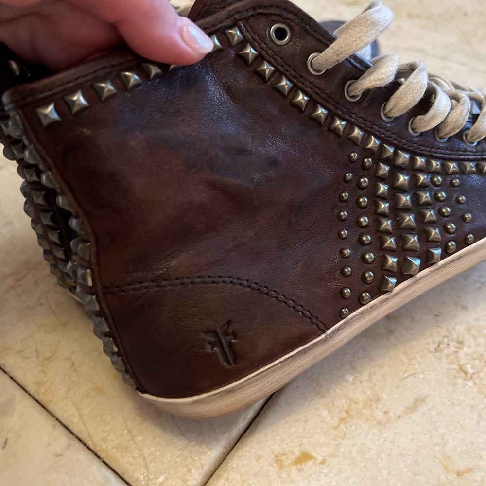 Frye kira biker high top leather shoes boots sneakers size  8.5